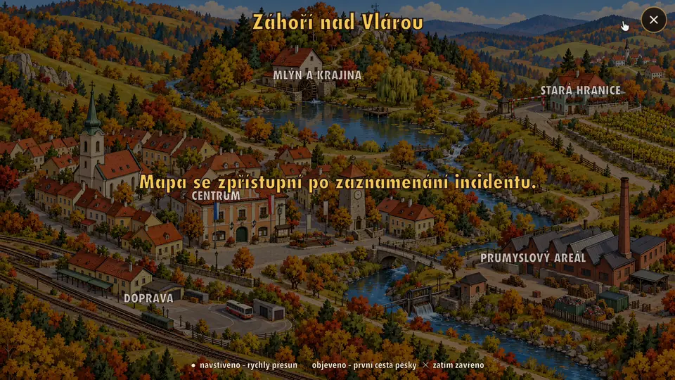 Mapa města Záhoří nad Vlárou