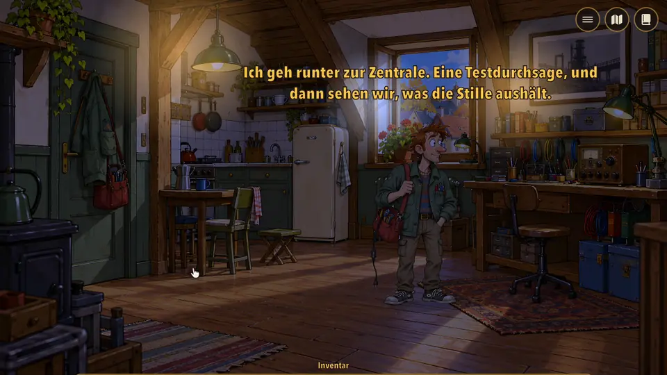 Radeks Wohnung über der Post zwei Tage vor dem Fest