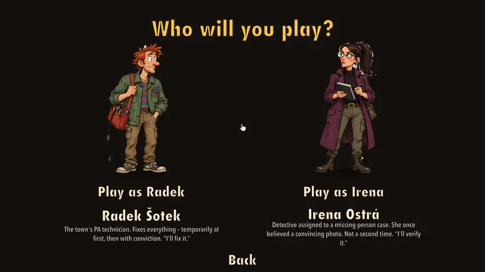 Escolha do herói: Radek Šotek e Irena Ostrá